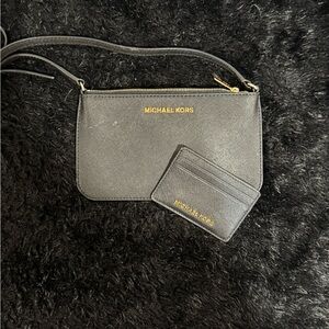 Michael Kors Black Crossbody Bag with Card Holder